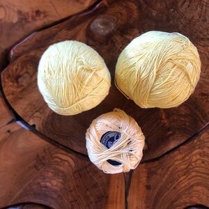 Vintage Yellow Crochet Threads Lot of 3